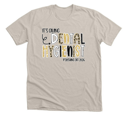 Dental Hygienist 2026 Leopard, a Heather Dust Premium Unisex Tee