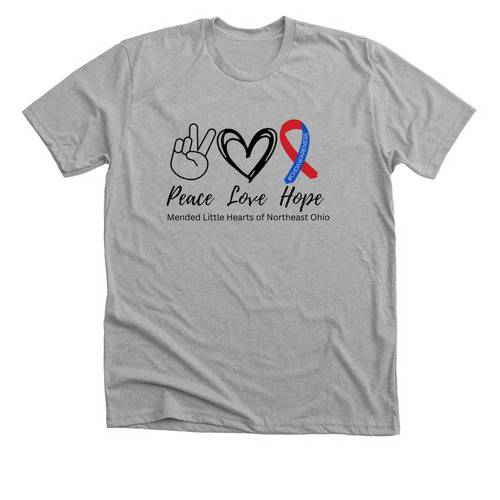 Peace, Love, Hope, a Athletic Heather Premium Unisex Tee