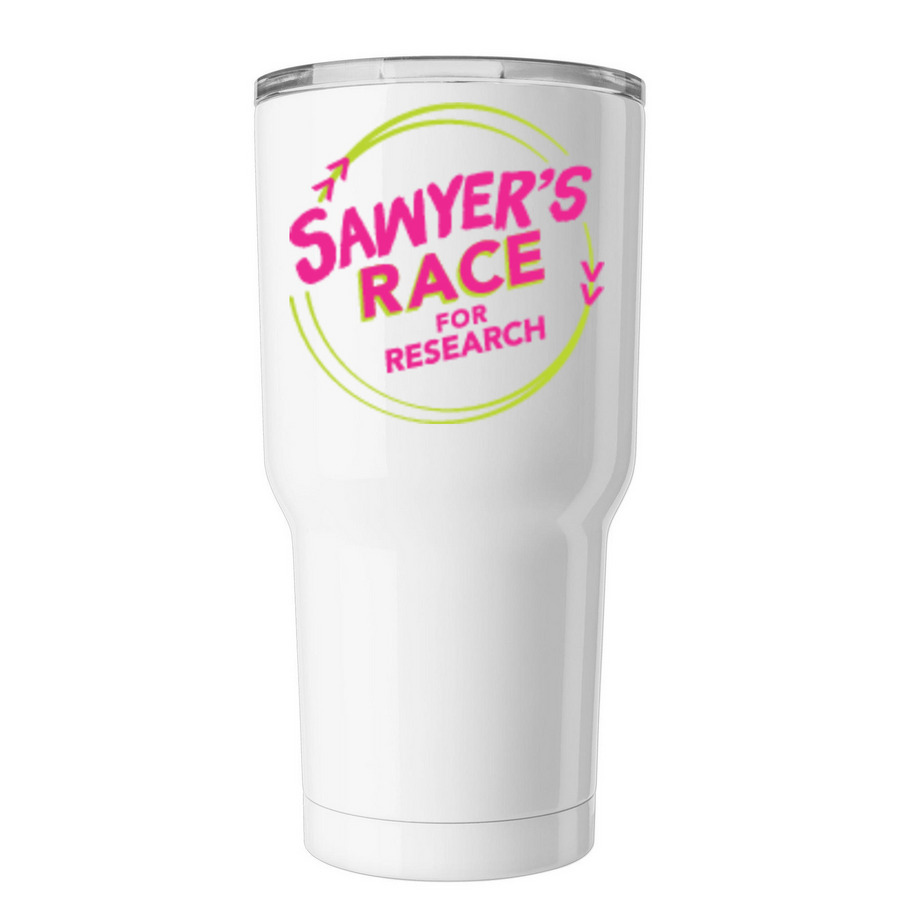 Sawyer's Race for Research Insulated Tumbler, a White Insulated Tumbler