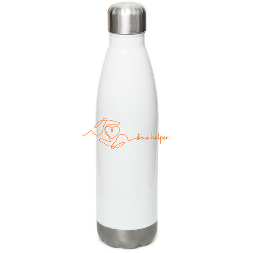 Be a Helper Water Bottles, a White Stainless Steel Water Bottle