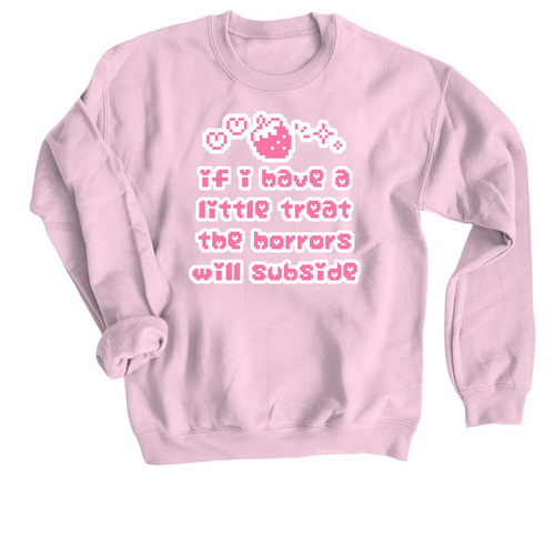 have a little treat (alt), a Light Pink Crewneck Sweatshirt