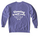 Flossing Is Self Care, a Violet Comfort Colors Crewneck Sweatshirt (back-view)