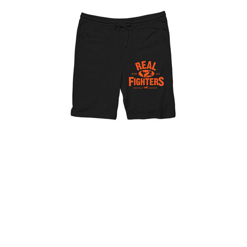 Real Fighters Gym Shorts Collection, a Black Midweight Fleece Shorts