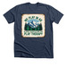 We Play in AK Mountains and Spruce, a Heather Navy Premium Unisex Tee