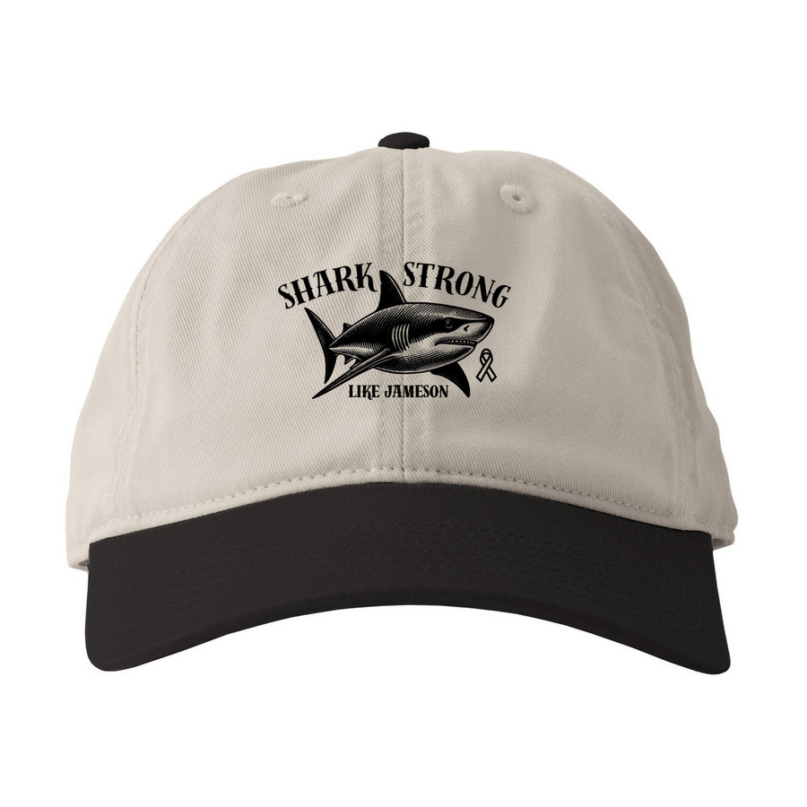 Shark Strong Hat, a Oyster/ Black Printed Eco Baseball Cap