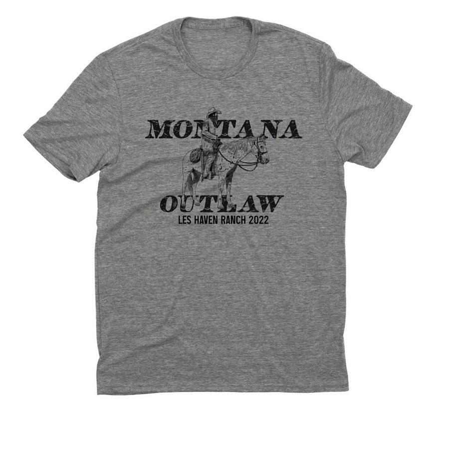 Montana outlaw, a Aluminum Grey Allmade Eco Triblend Unisex Tee