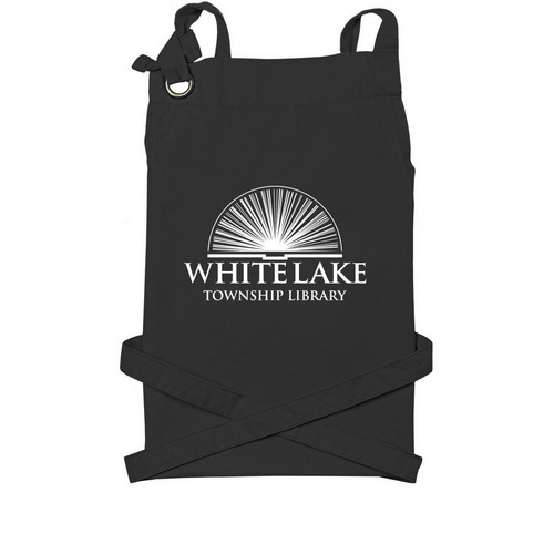 Logo Apron, a Black Cotton Canvas Pocket Apron