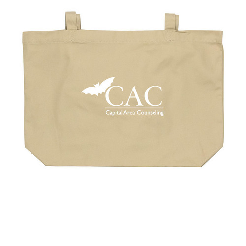 Support CAC.&nbsp;Carry the Mission., a Oyster Large Organic Cotton Tote Bag