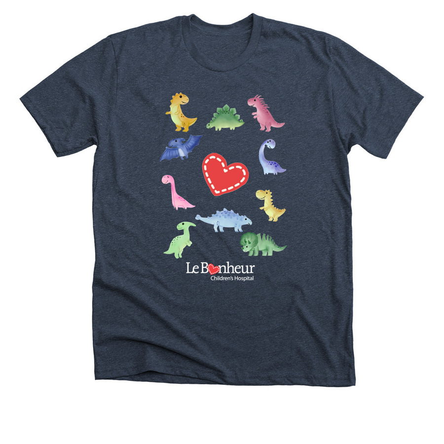 Le Bonheur Children's Hospital, a Heather Midnight Navy Premium Unisex Tee