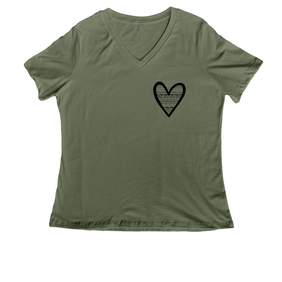 Play-full Heart Shirts and sweatshirts!, a Military Green Women's Relaxed V-Neck Tee
