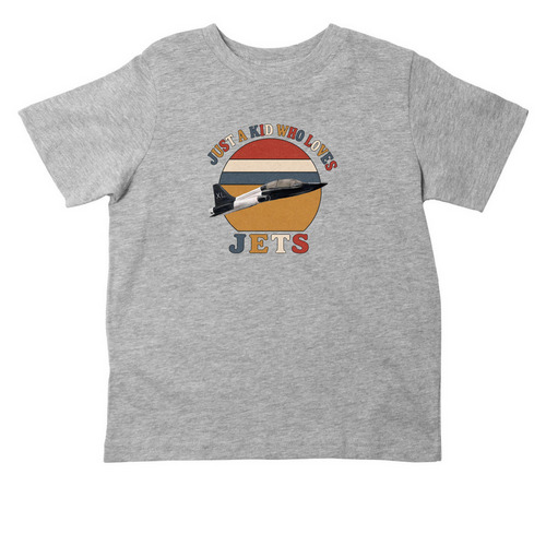 Kids Love Jets! (Toddler), a Heather Toddler Tee