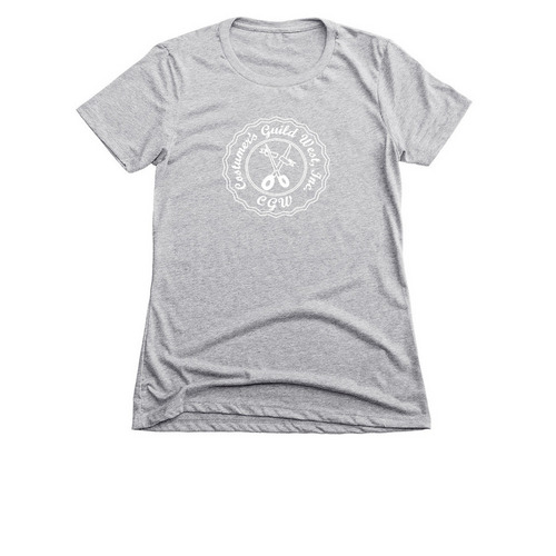 *Tailored* CGW Logo White, a Dark Heather Grey Women's Slim Fit Tee