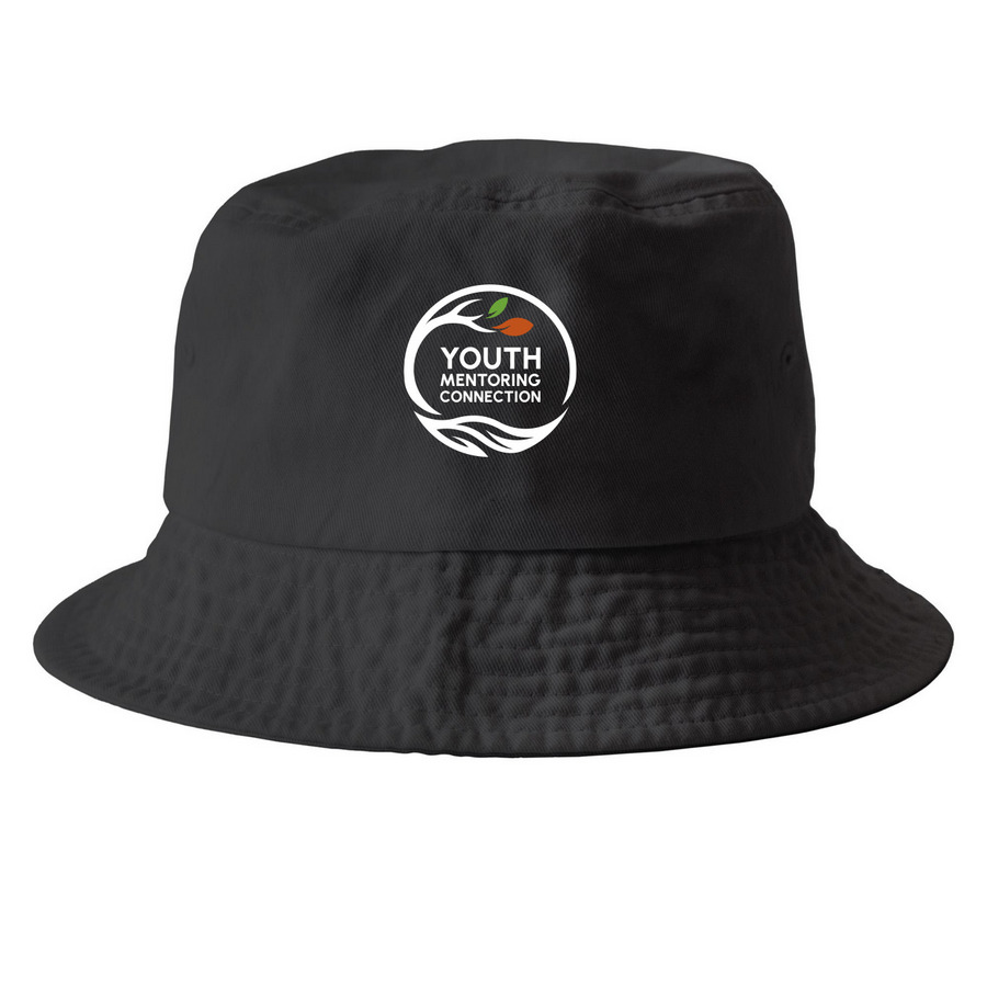 Youth Mentoring Connection Hat, a Black Printed Bucket Hat