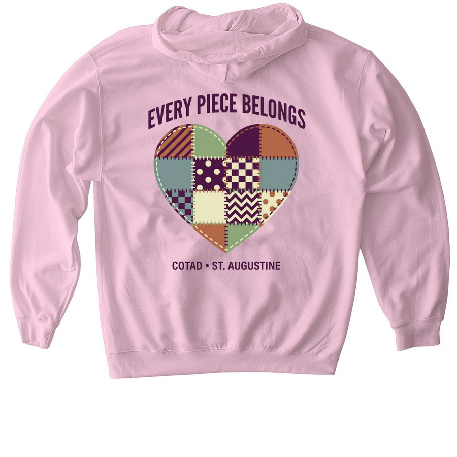 COTAD MERCH - Every Piece Belongs&nbsp;, a Light Pink Gildan Softstyle Pullover Hoodie (back-view)