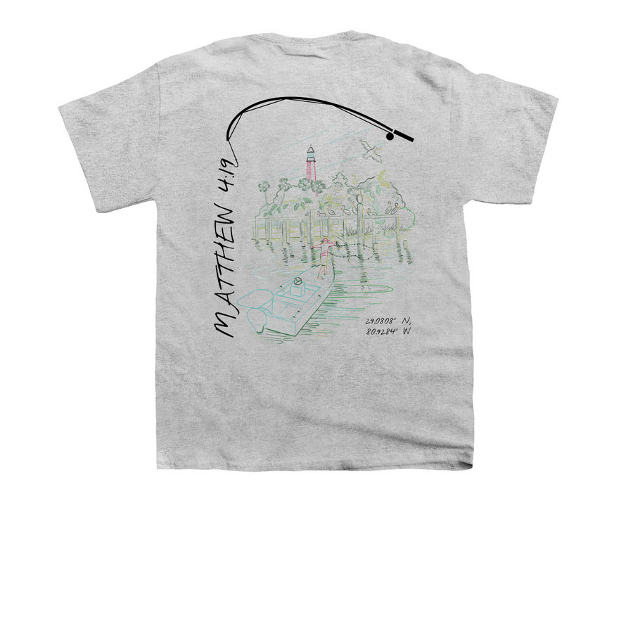 Ponce Inlet, a Sport Grey Youth Unisex Tee (back-view)