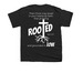 Rooted Youth Group - Youth XS Option, a Black Youth Unisex Tee (back-view)