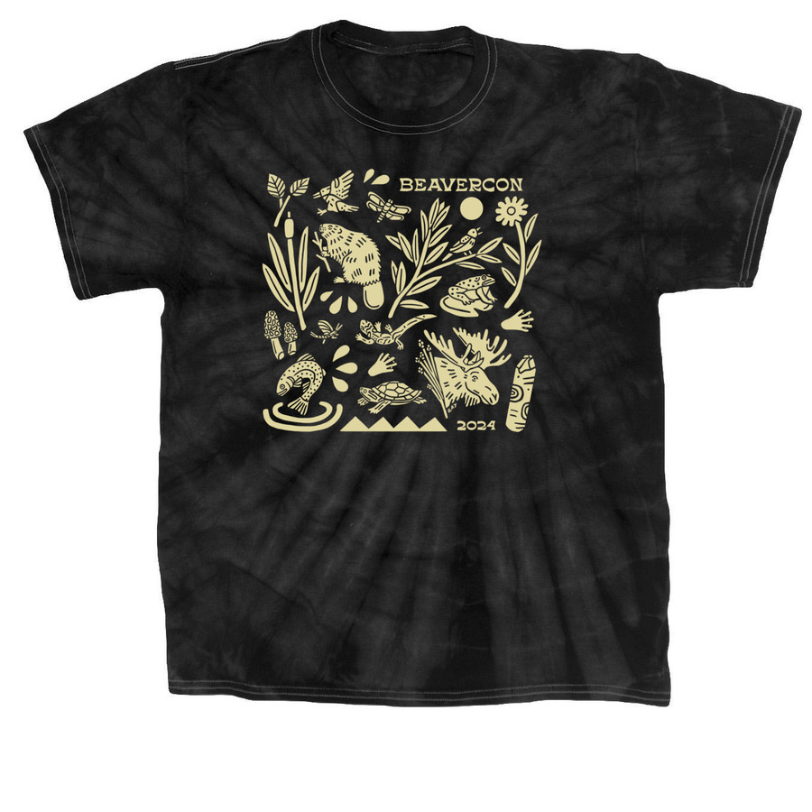 BeaverCON 2024, a Black Classic Tie Dye Tee