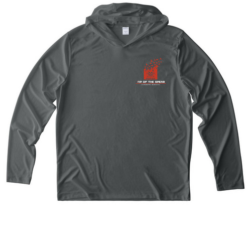 front logo only shirts&nbsp;, a Dark Smoke Grey UV Performance Long Sleeve Hoodie