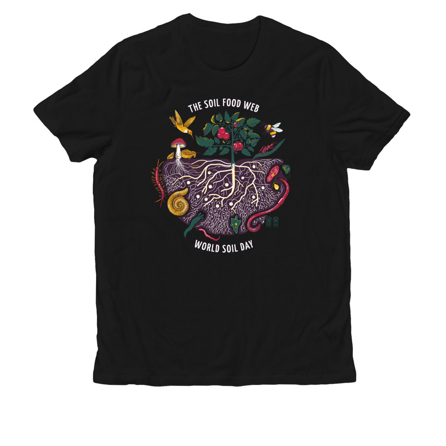 The Soil Food Web - Organic T-Shirt, a Deep Black Allmade Organic Cotton Unisex Tee
