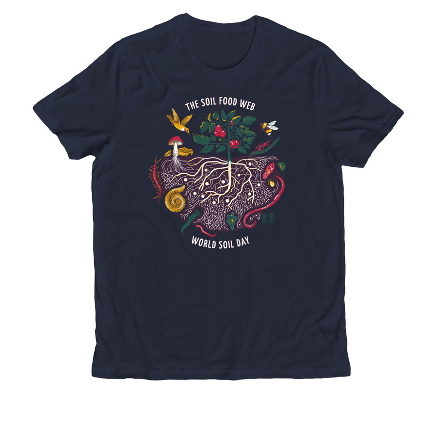 The Soil Food Web - Organic T-Shirt, a Night Sky Navy Allmade Organic Cotton Unisex Tee