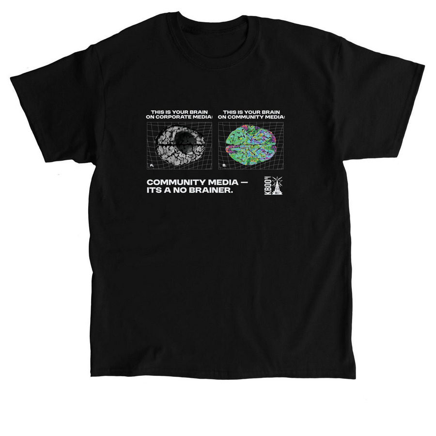 Community Media Brain Tee, a Black Classic Unisex Tee