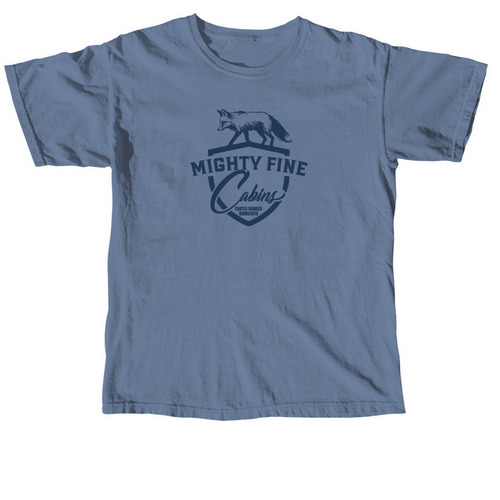 Mighty Fine Cabins, a Blue Jean Comfort Colors Unisex Tee