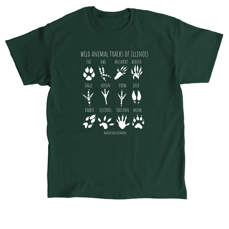 Wild Animal Tracks of Illinois, a Forest Green Classic Unisex Tee