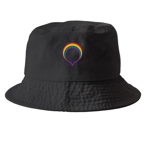 Hats, a Black Printed Bucket Hat