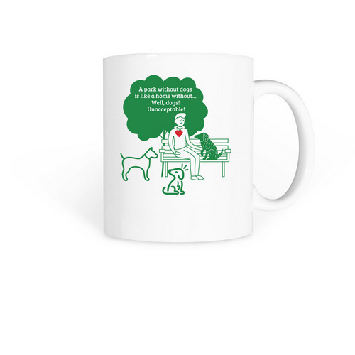 A Park Without Dogs, Unacceptable! Mug, a White Coffee Mug