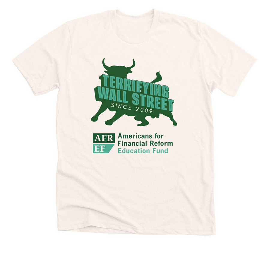 Terrifying Wall Street Tees, Light, a Heather Natural Premium Unisex Tee