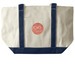 Echo Logo tote, a Natural/Navy Large Two-Tone Canvas Tote Bag