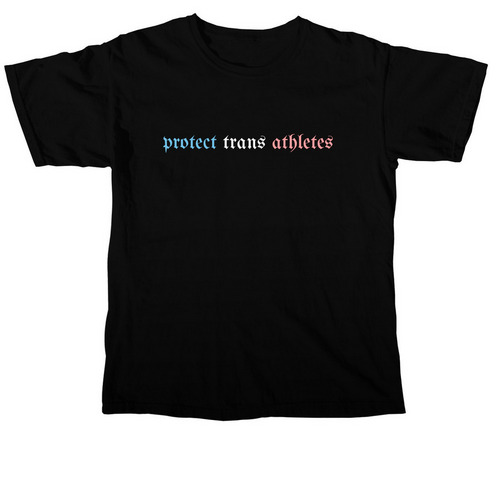 Protect Trans Athletes (alt font), a Black Comfort Colors Unisex Tee