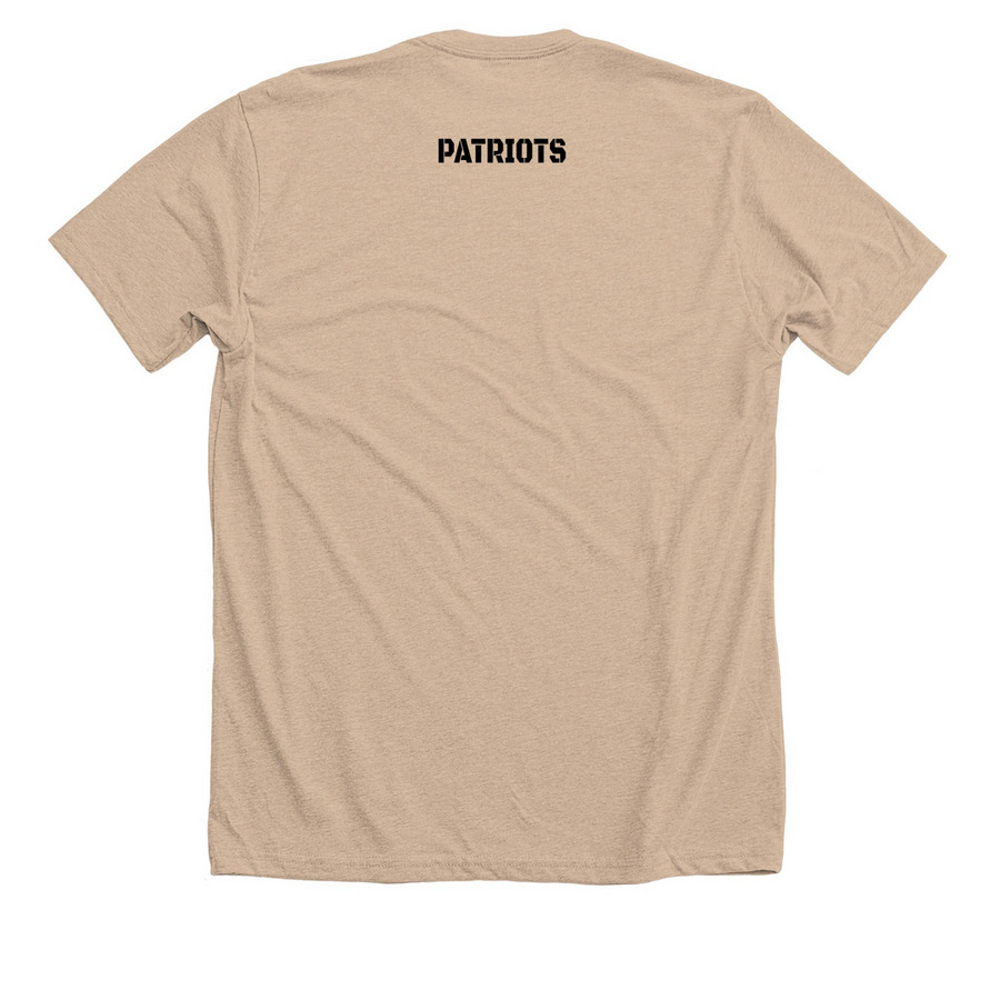 JESUS WON MILITARY&nbsp;, a Heather Tan Premium Unisex Tee (back-view)