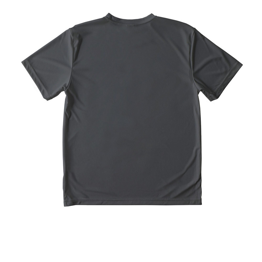 Cardinal Youth Performance Tee, a Iron Grey Youth Performance Tee (back-view)