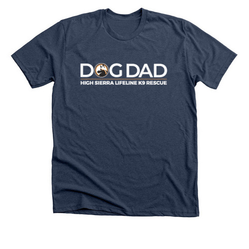 DOG DAD small dark color shirts, a Heather Navy Premium Unisex Tee