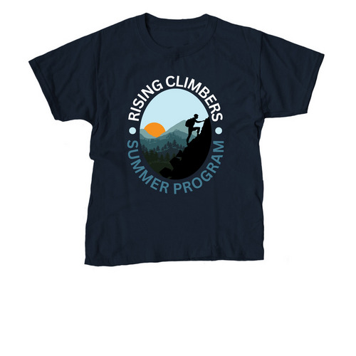 Rising Climbers Summer Program, a Navy Youth Unisex Tee