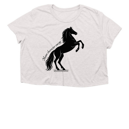 Mane Character Energy, a Heather Dust Women?s Flowy Cropped Tee