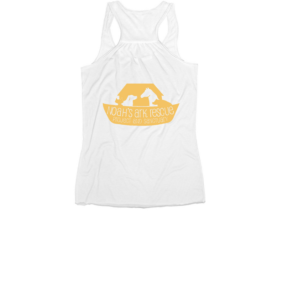 Hot Girls, a White Women's Racerback (back-view)