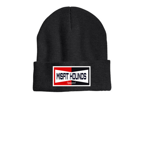 Misfit Hounds' Beanie, a Heather Charcoal Printed Cuffed Beanie