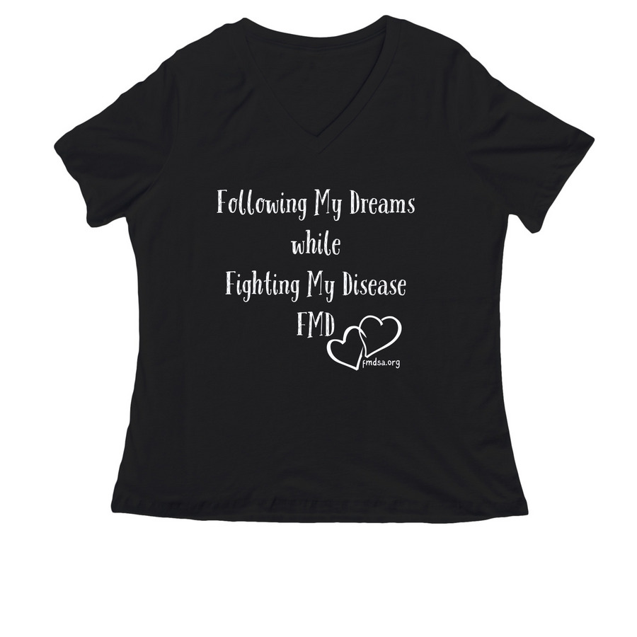 Following My Dreams, a Black Women's Relaxed V-Neck Tee