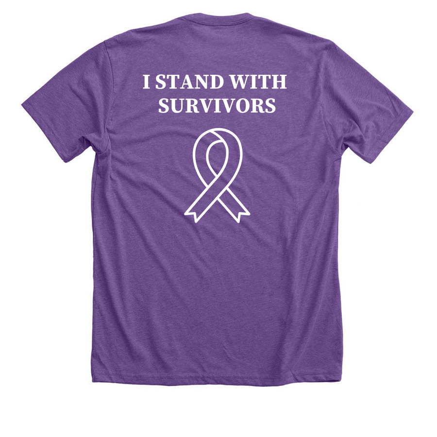 2026 Domestic Violence Awareness Month, a Heather Team Purple Premium Unisex Tee (back-view)