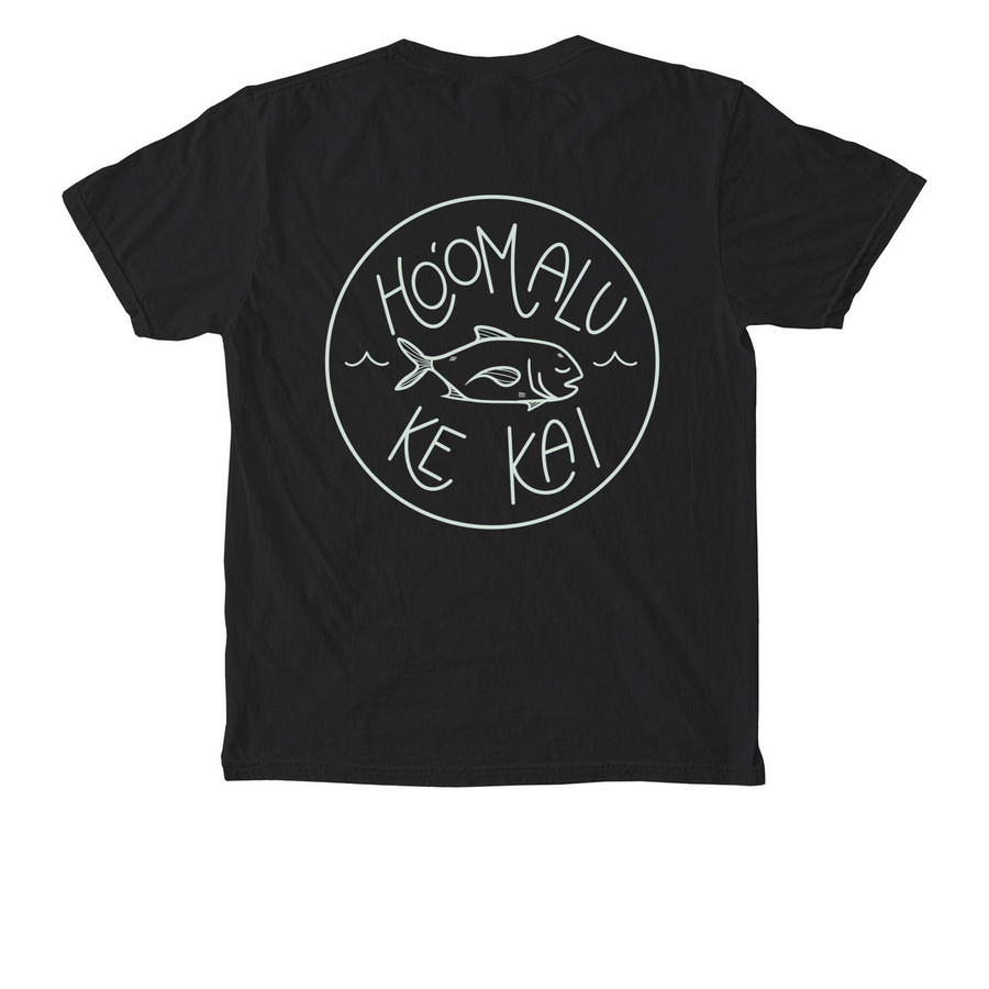 Fish Pocket Tee, a Black Comfort Colors Pocket Tee (back-view)