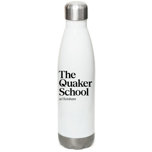 Water Bottle, a White Stainless Steel Water Bottle