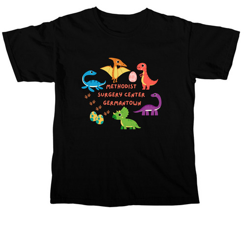 Kids Day Dinos, a Black Comfort Colors Unisex Tee