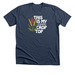 (Cover) Crop Top, a Heather Navy Premium Unisex Tee