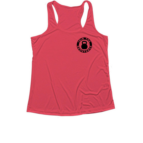 Join the Resistance Tank, a Hot Coral Women's Performance Tank