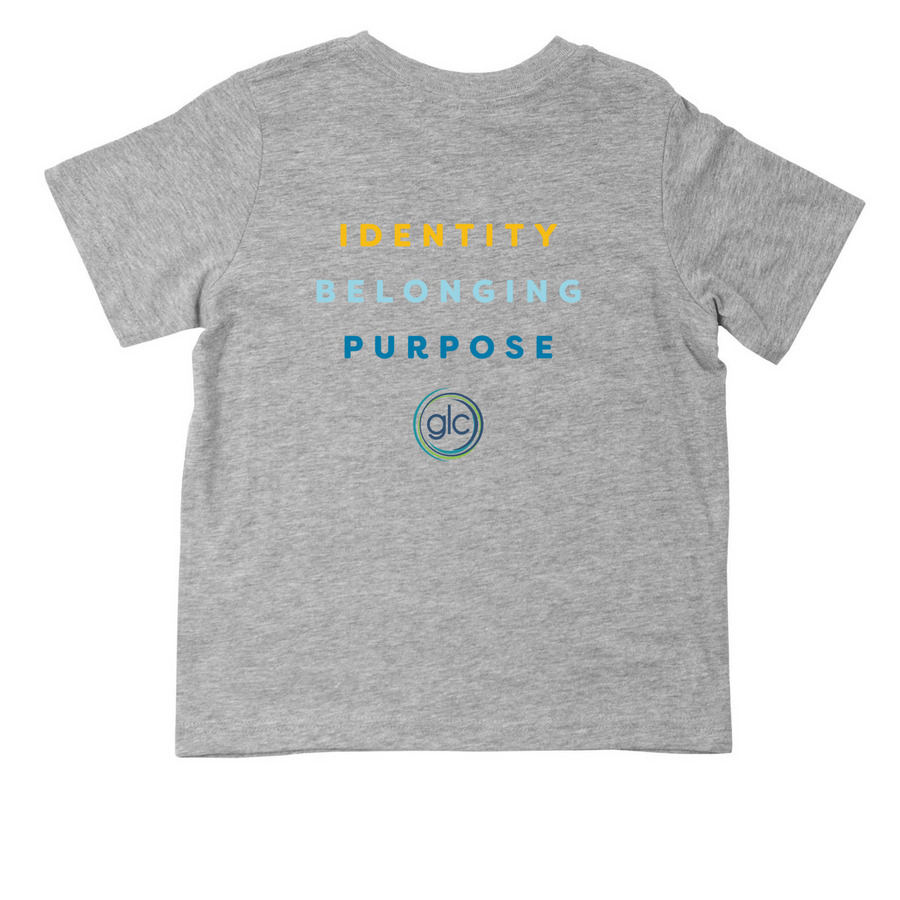 Toddler Flourish, a Heather Toddler Tee (back-view)