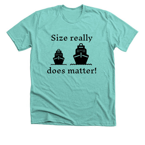 Size really does matter, a Heather Sea Green Premium Unisex Tee