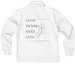 Good Trouble Saves Lives, a White Nike Club Fleece Half Zip Pullover (back-view)