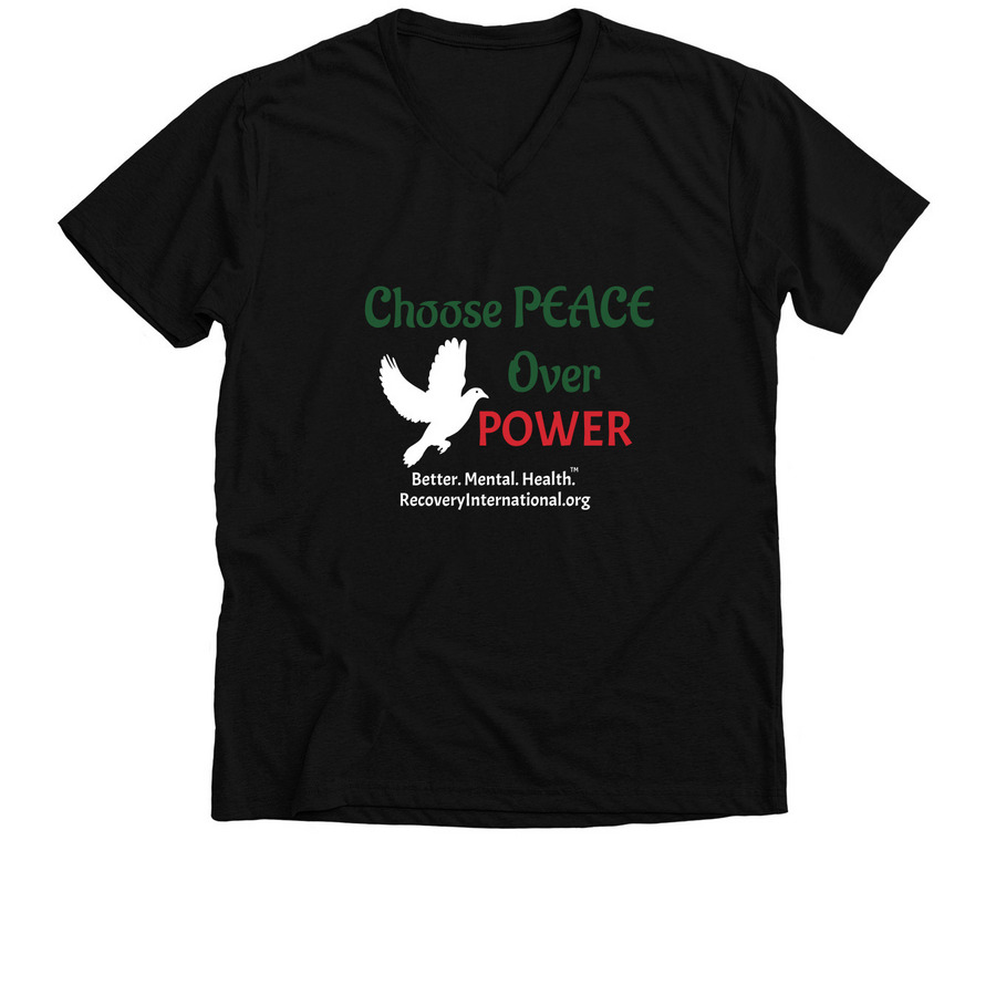 Choose Peace Over Power, a Solid Black Blend Premium V-Neck Tee